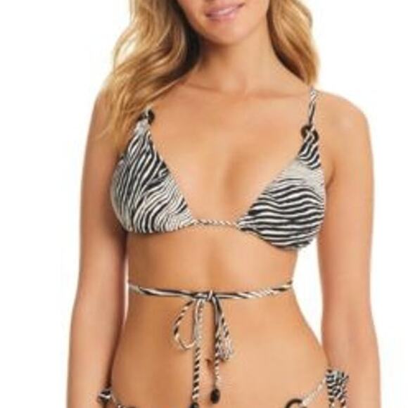 Red Carter Womens Crisscross-Back Tie-Front Bikini top Black Large $74 - Picture 2 of 10